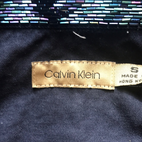 Calvin Klein Navy Cropped Jean Jacket; S. - Picture 2 of 5